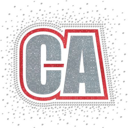 Crystal California Glitter & Rhinestone Iron Ons